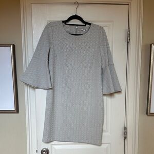 Tyler Boe Long Sleeve Dress in Soft Gray Pattern